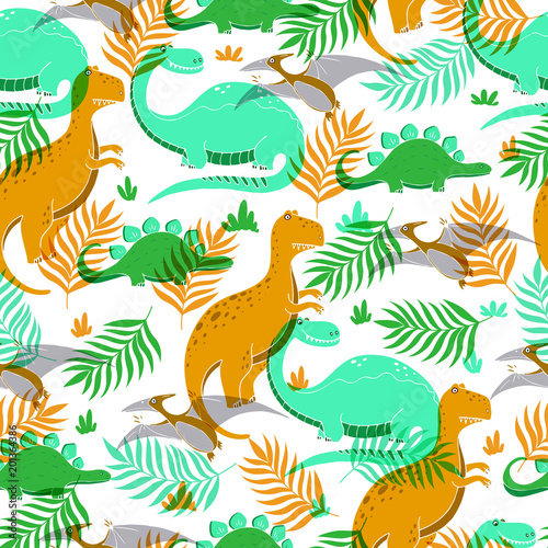 Pattern with dinosaurs © darijashka