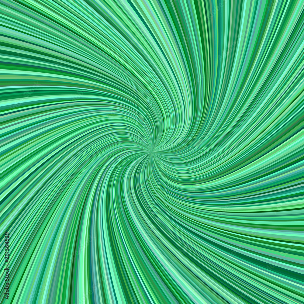 Obraz premium Spiral background - vector design from rotating rays in green colored tones