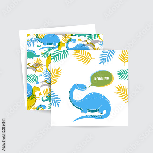 Greeting cards with dinosaur photo