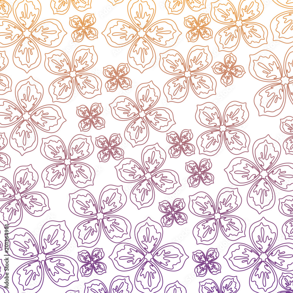 tropical flowers background, colorful design. vector illustration