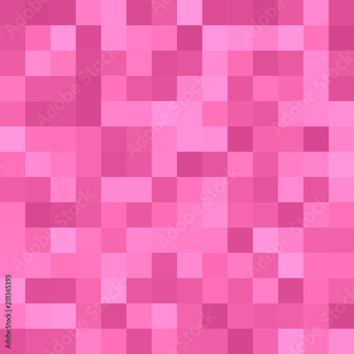 Pixel square tile mosaic background - geometric vector graphic design from pink squares