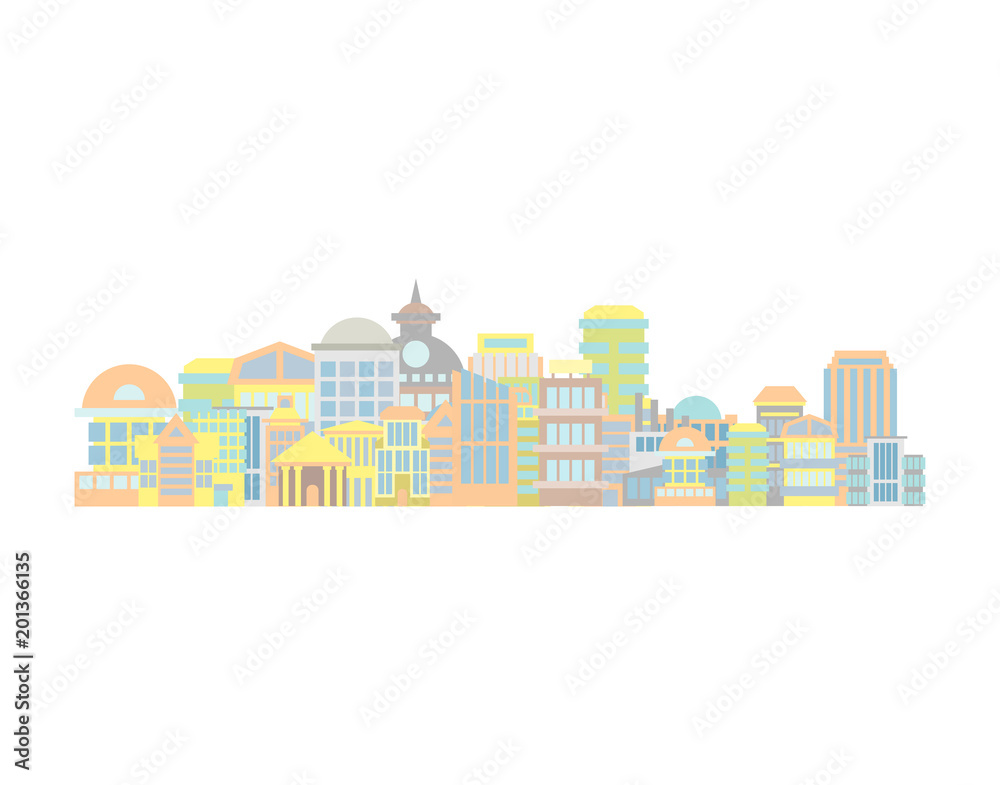 City landscape. Building and skyscraper. Town illustration vector