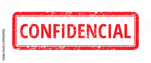 red stamp with the words confidencial
