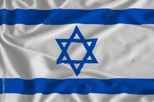 The flag of Israel, with fabric texture