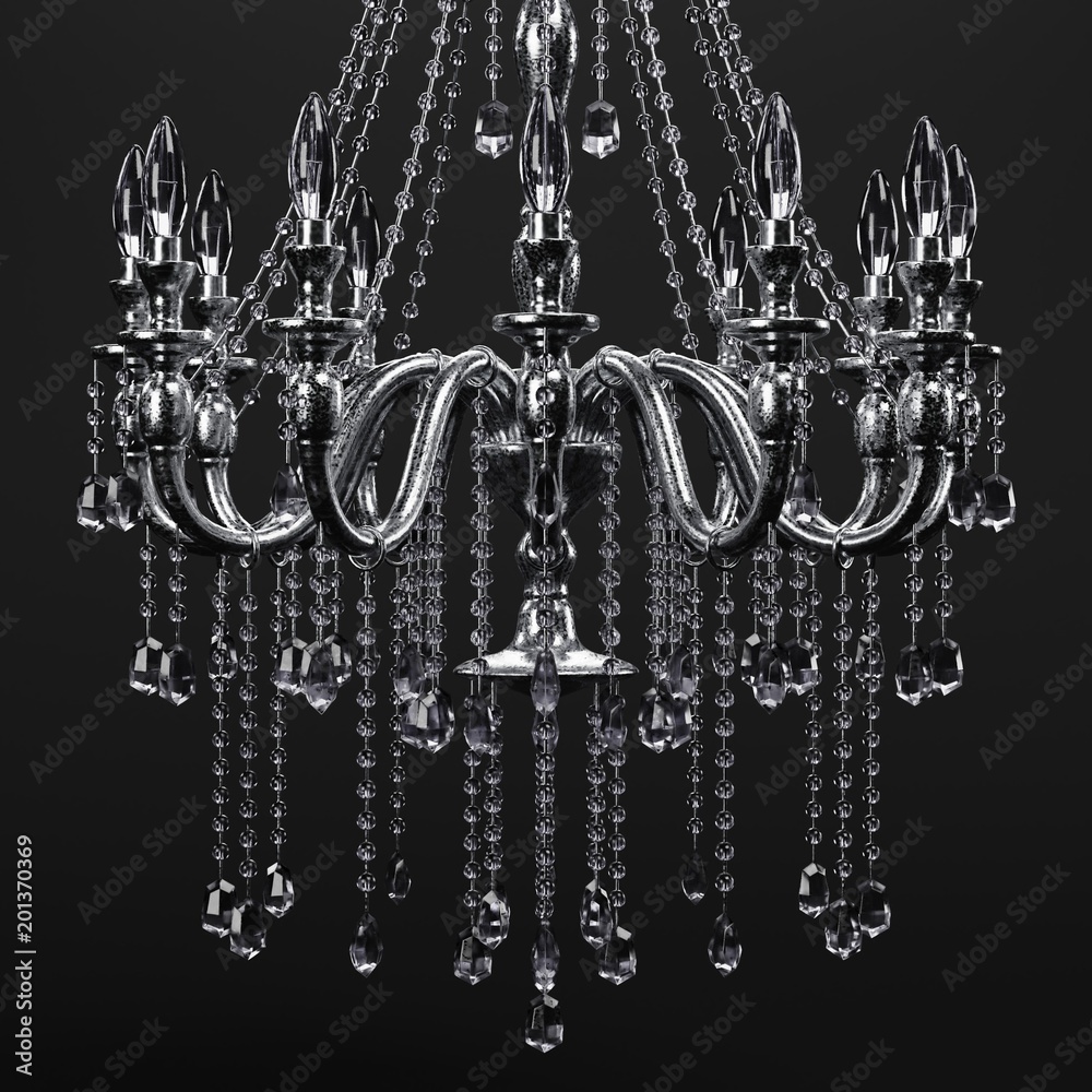Realistic 3d Render of Crystal Chandelier Realistic 3d Render of Crystal Chandelier