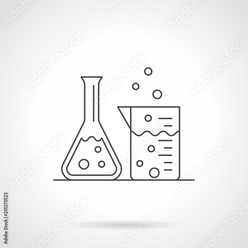 Laboratory glassware flat line vector icon