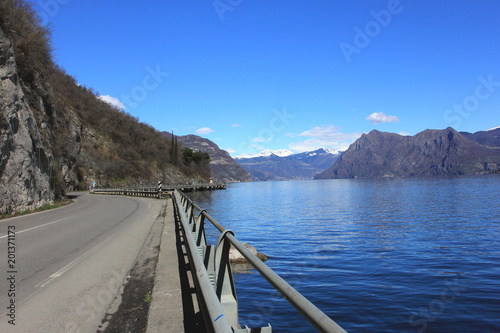 iseo lake - road along the lake