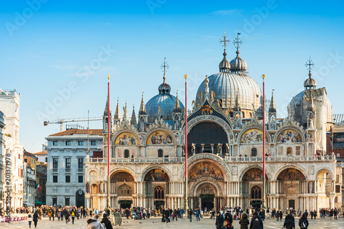 VENICE,ITALY- December 21, 2017 : St Mark's Campanile in Venice, ITALY