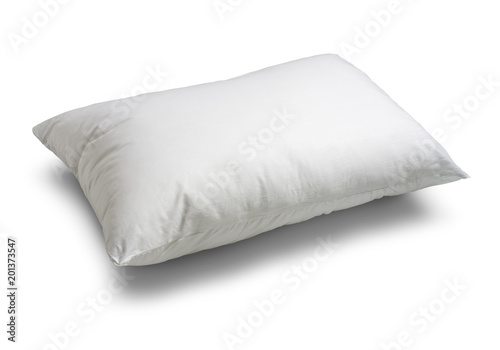 white soft and swollen pillow isolated on white
