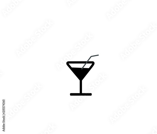 Juice glass with straw icon 
