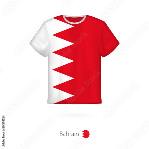 T-shirt design with flag of Bahrain.