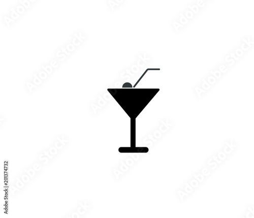 Juice glass icon with strew 