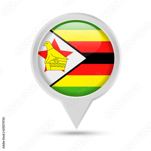 Free Download Zimbabwe Flag Round Pin Vector Icon - GFXLoad