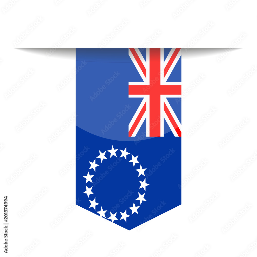 Fototapeta premium Cook Islands Flag Vector Bookmark Icon