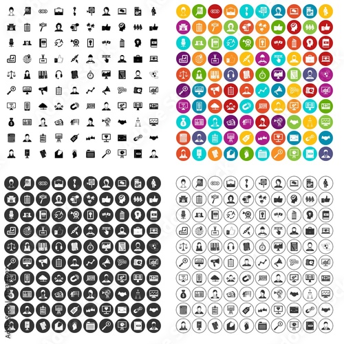 100 chief icons set vector in 4 variant for any web design isolated on white