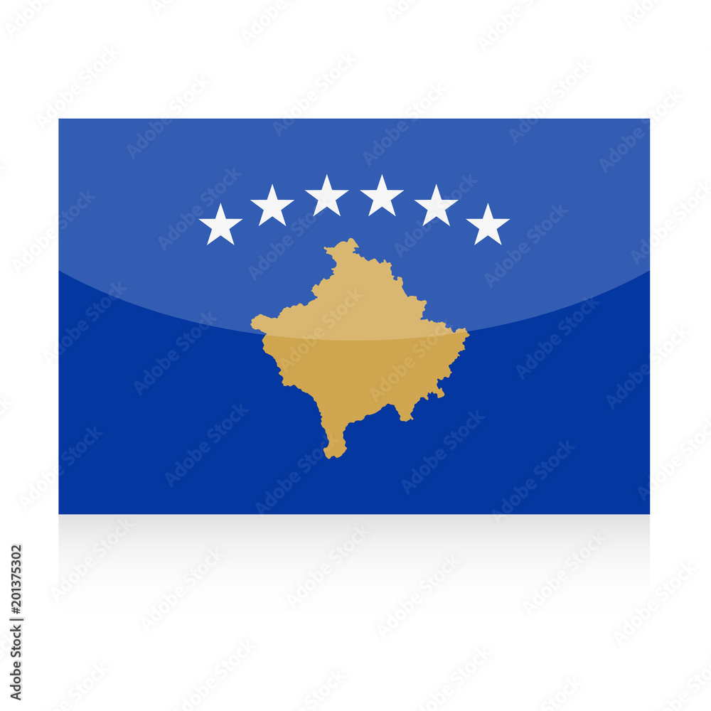 Obraz premium Kosovo Flag Vector Icon