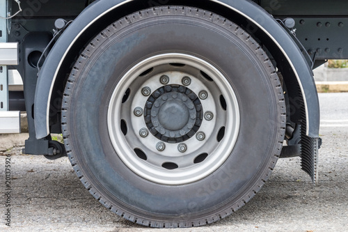 truck wheel close-up