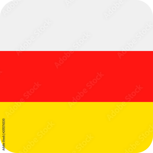 South Ossetia Flag Vector Square Flat Icon