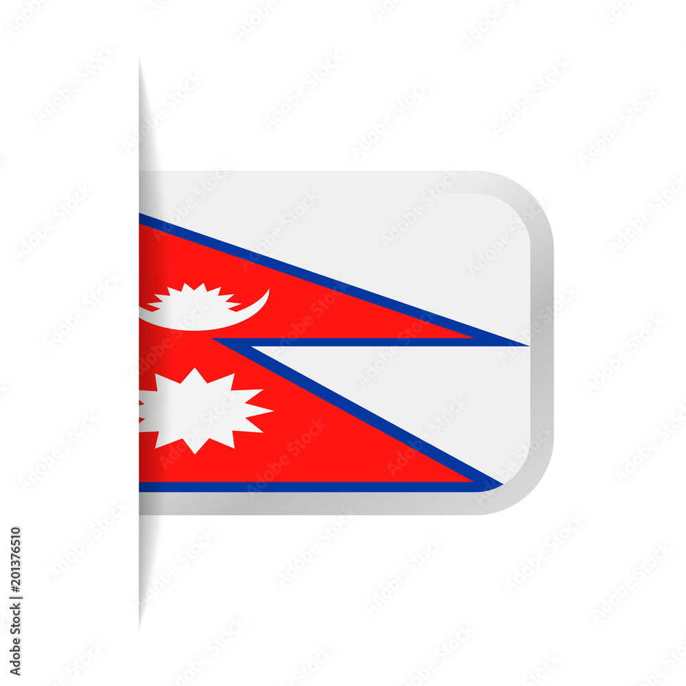 Obraz premium Nepal Flag Vector Bookmark Icon