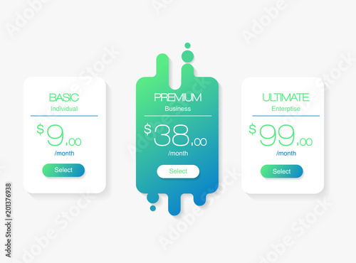 web pricing tables vector illustration