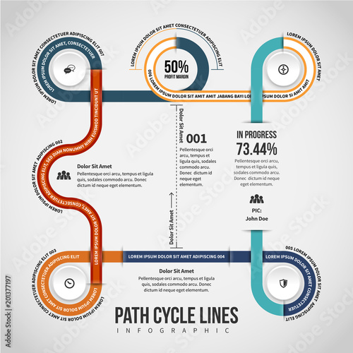 Path Cycle Lines Infographic