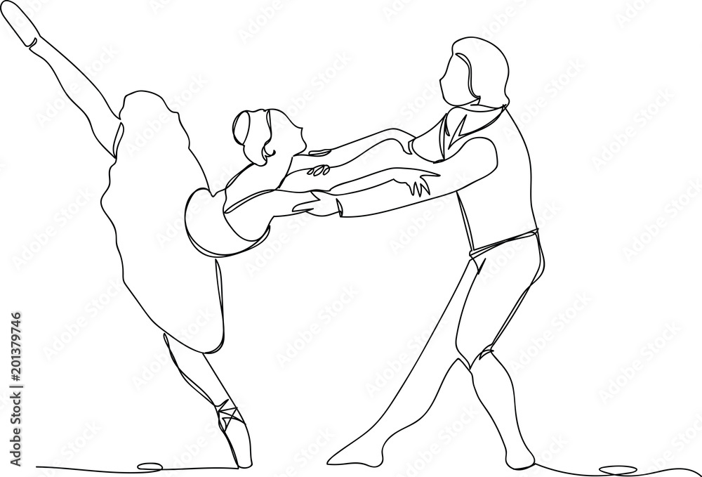 Fototapeta premium ballerina with dance partner