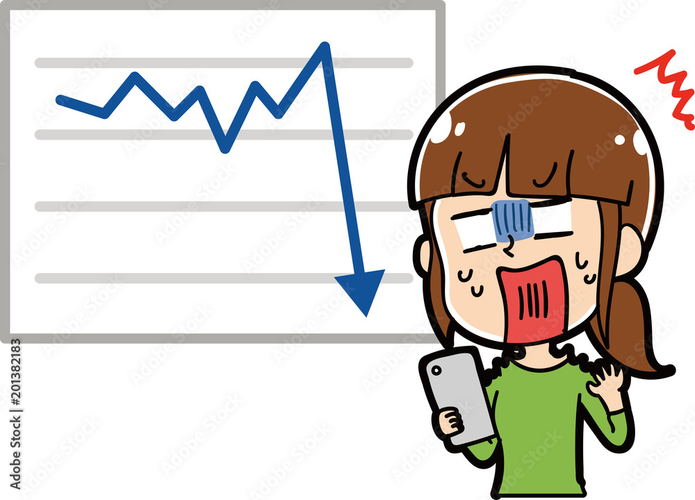 株が下落してショックを受ける女性のイラスト素材 Stock Vector Adobe Stock