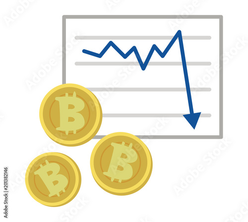 ビットコインとグラフのイラスト素材