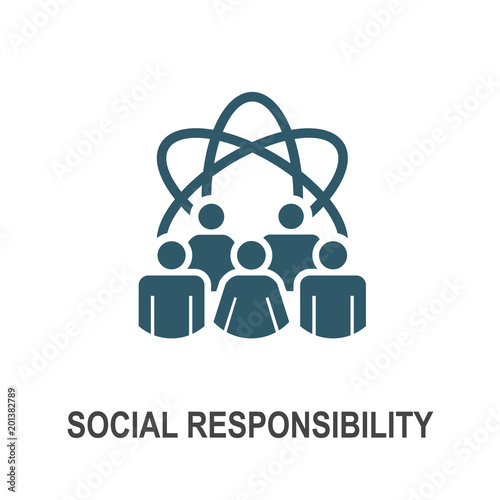 Social Responsibility Solid Icon Set w Honesty, integrity, & collaboration, etc