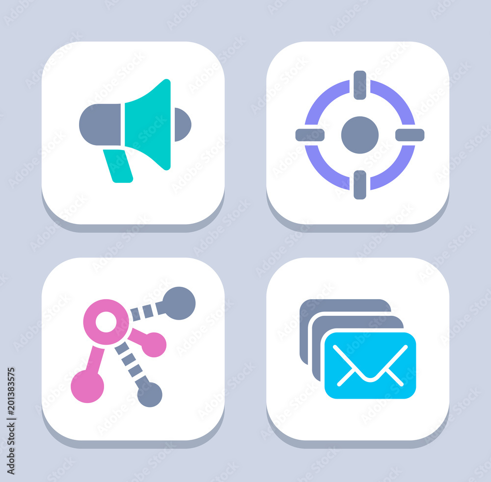Marketing Techniques - LED Duo Icons. A set of 4 professional, pixel-perfect icons.