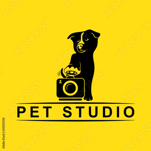 pet studio, silhouette logo