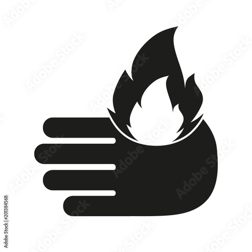 illustration of a burned hands on a white background
