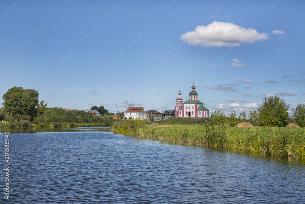 St Elijah Church in Suzdal in the bend of the river Kamenka St Elijah Church in Suzdal in the bend of the river Kamenka