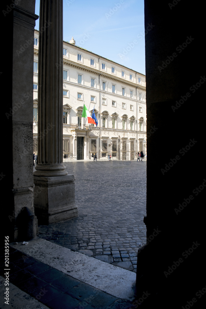 Fototapeta premium Palace Chigi in Rome residence of the Prime Minister