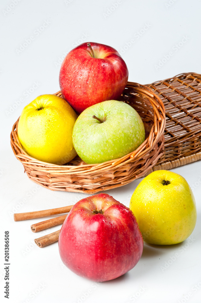 red and green apples in the basket red and green apples in the basket