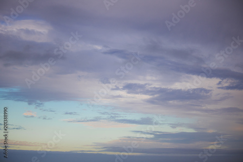 Beautiful sunrise clouds over the ocean at Paarden Eiland beach.