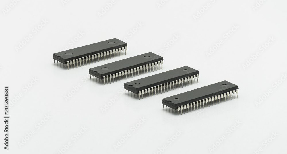 Computer chip DIP 40 pin isolated on white background. Computer chip DIP 40 pin isolated on white background.