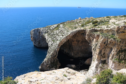 Holidays at Blue Grotto at the Mediterranean Sea, Malta 