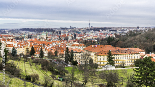 View of the historic quarters of Prague's hills