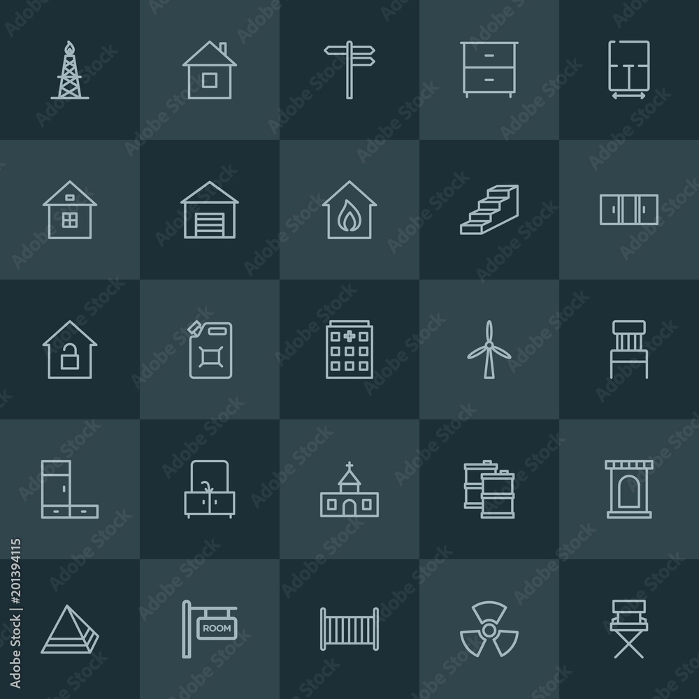 Modern Simple Set of industry, buildings, furniture Vector outline Icons. ..Contains such Icons as door, baby, castle, fuel, tank, sign and more on dark background. Fully Editable. Pixel Perfect. Modern Simple Set of industry, buildings, furniture Vector outline Icons. ..Contains such Icons as door, baby, castle, fuel, tank, sign and more on dark background. Fully Editable. Pixel Perfect.