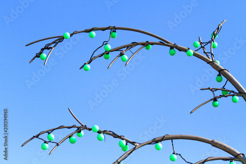 decorative tree and green lights photo