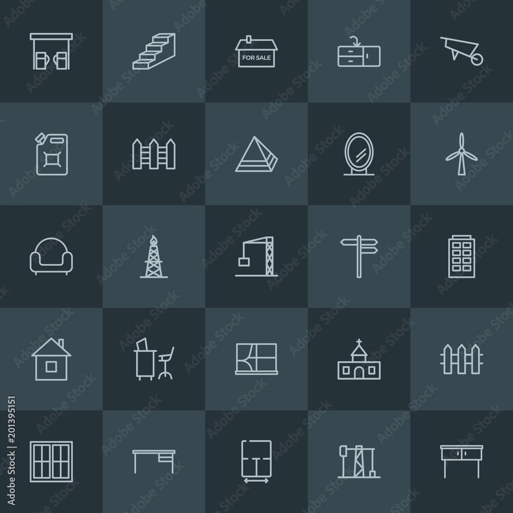 Modern Simple Set of industry, buildings, furniture Vector outline Icons. ..Contains such Icons as sale, staircase, white, house, design and more on dark background. Fully Editable. Pixel Perfect. Modern Simple Set of industry, buildings, furniture Vector outline Icons. ..Contains such Icons as sale, staircase, white, house, design and more on dark background. Fully Editable. Pixel Perfect.