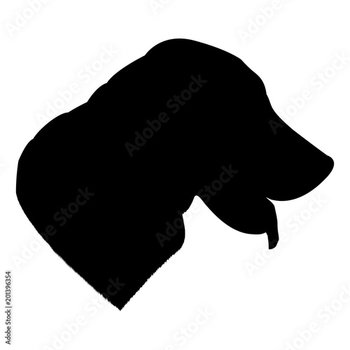 labrador dog silhouette isolated on white background vector illustration