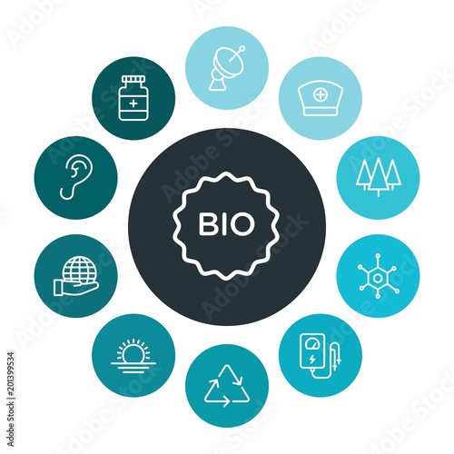 Schilderij op canvas health, science, nature Infographic Colorful outline Icons Set