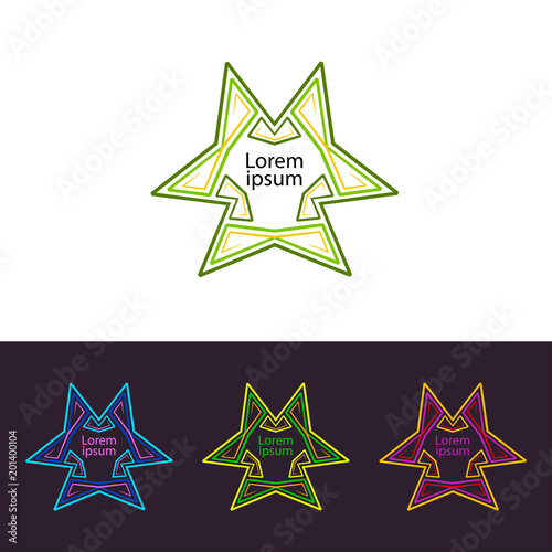 Psychedelic trans logo icon set.  Logo hypnosis