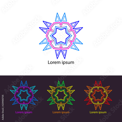 Psychedelic trans logo icon set.  Logo hypnosis