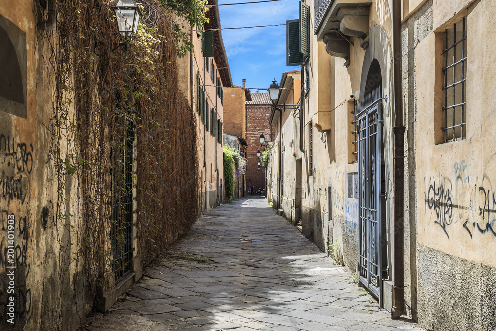 Street of Pisa in Tuscany, Italy