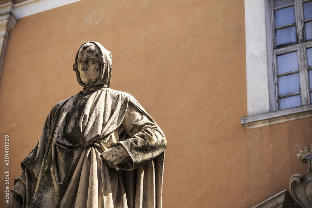 Statue of Nicola Pisano in Pisa (Tuscany, Italy)