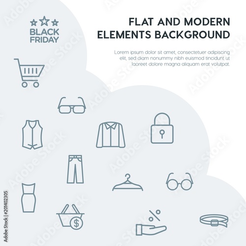 clothes  shopping outline vector icons and elements background concept on grey background...Multipurpose use on websites  presentations  brochures and more