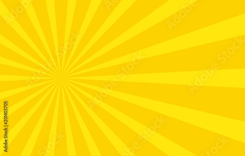 Abstract background with cartoon rays of yellow color. Template for your projects. The cartoon sun. Flat style